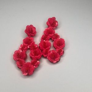 J Crew Sequin Rose Petal Earring Pink